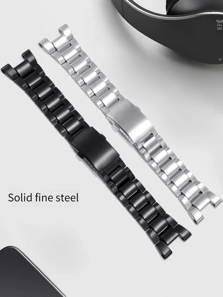 Compatible with C-a-s-i-o Steel Heart GST-W130/S110/S120/B100/W300 Nylon Leather Watch Strap