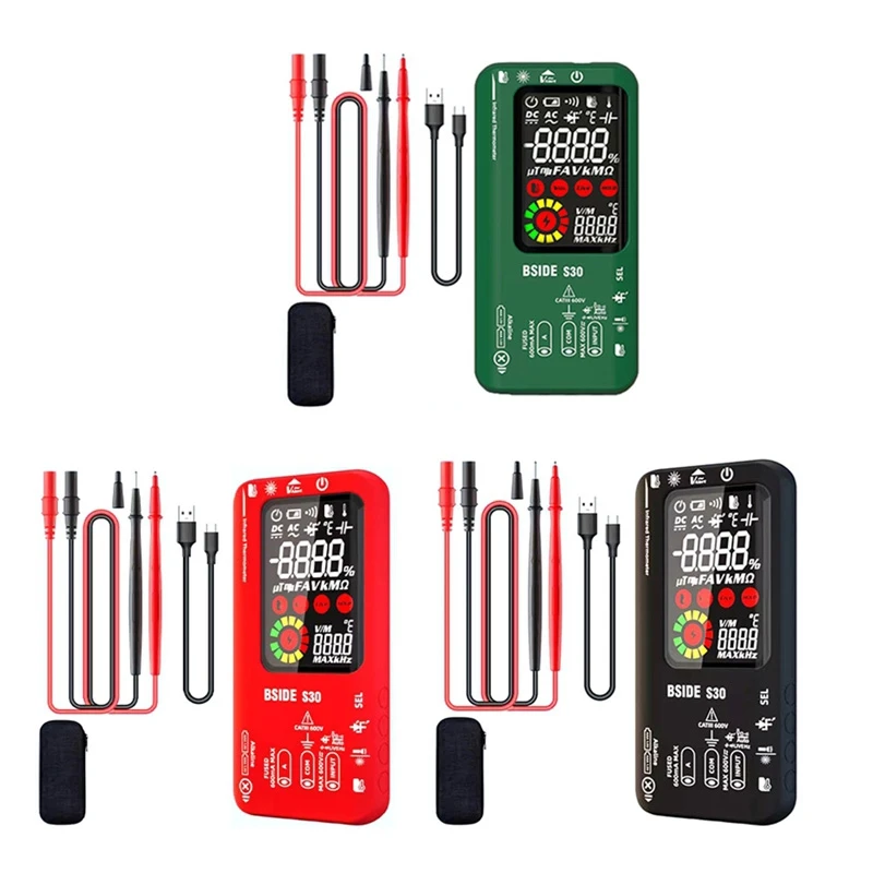 

BSIDE цифровой мультиметр инфракрасная температура 15 В диод светодиодный перезаряжаемый умный мультиметр DMM