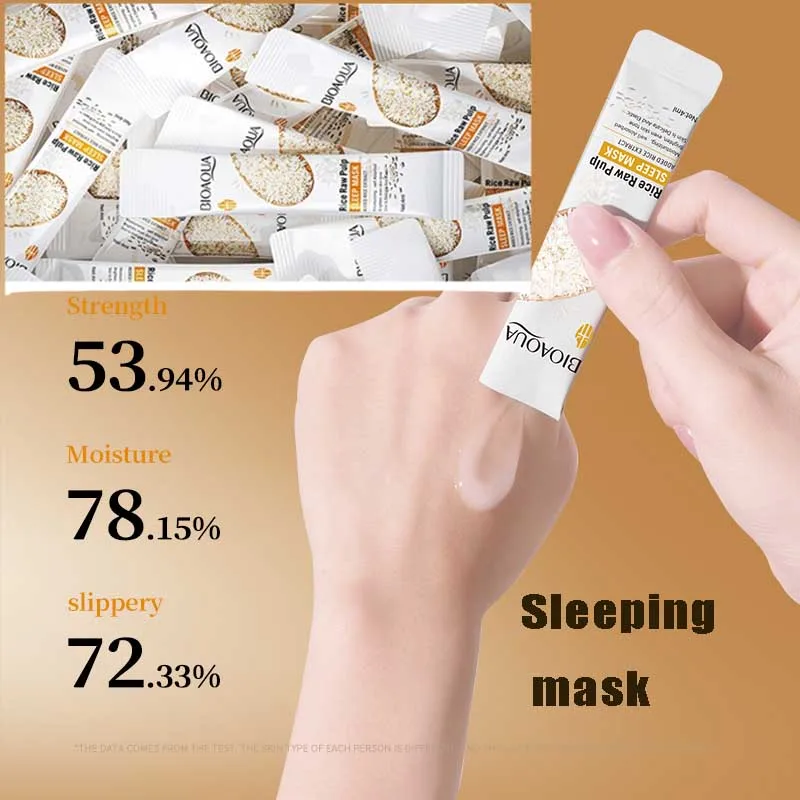 

20pcs BIOAOUA Rice Raw Pulp Sleeping Masks Face Mask Skincare Brightening Firming Moisturizing Sleep Facial Masks