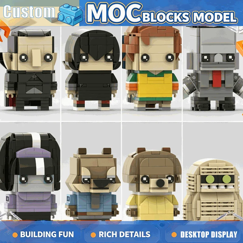 1333PCS MOC Monster Character Figure Collection Vampire Werewolf Mummy Model Custom Building Blocks Creative Assembly Toy Gift