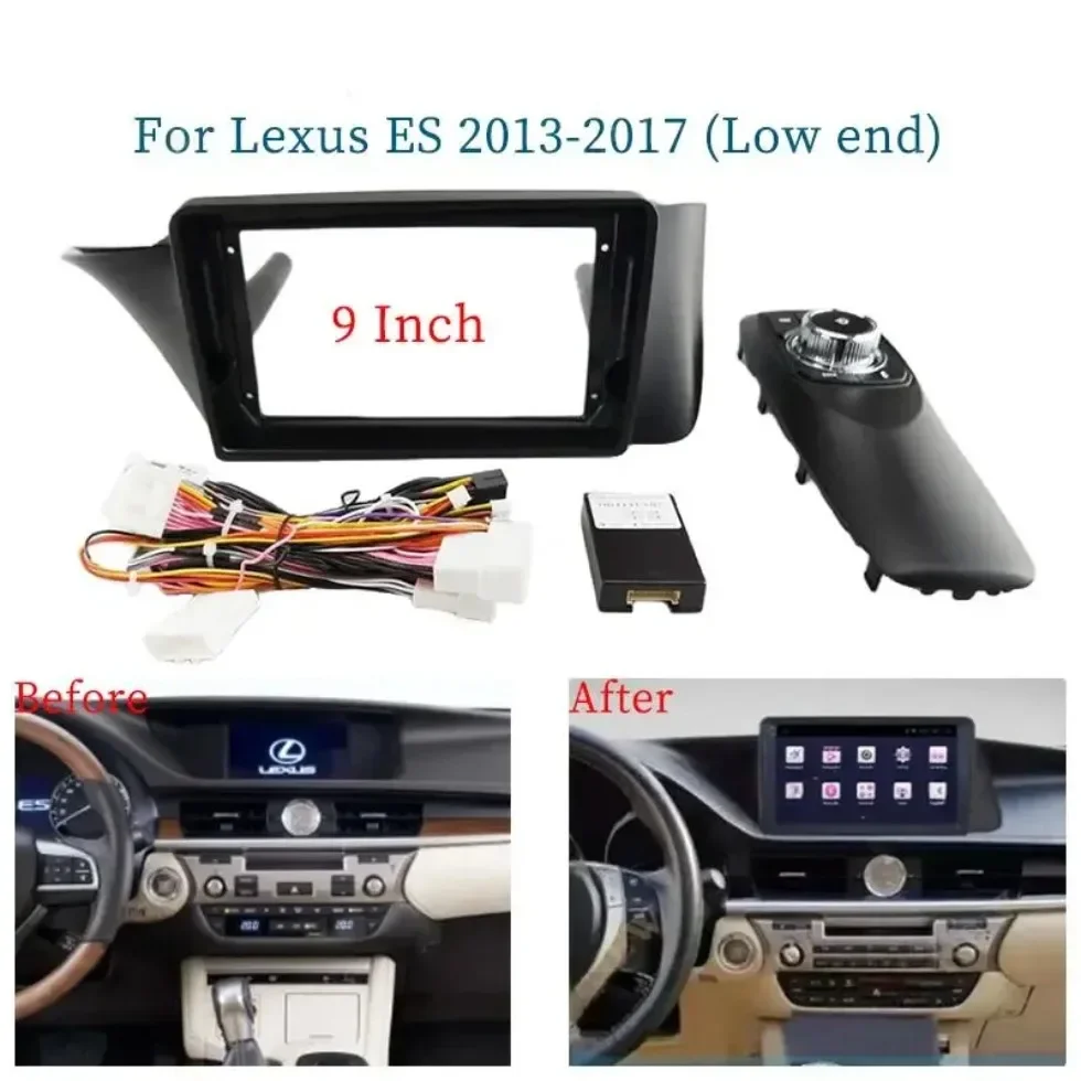 

Для Lexus ES ES250 ES300 ES350 2013-2017 9-дюймовая Автомобильная рамка Fascia Adapter Canbus Box Decoder Android