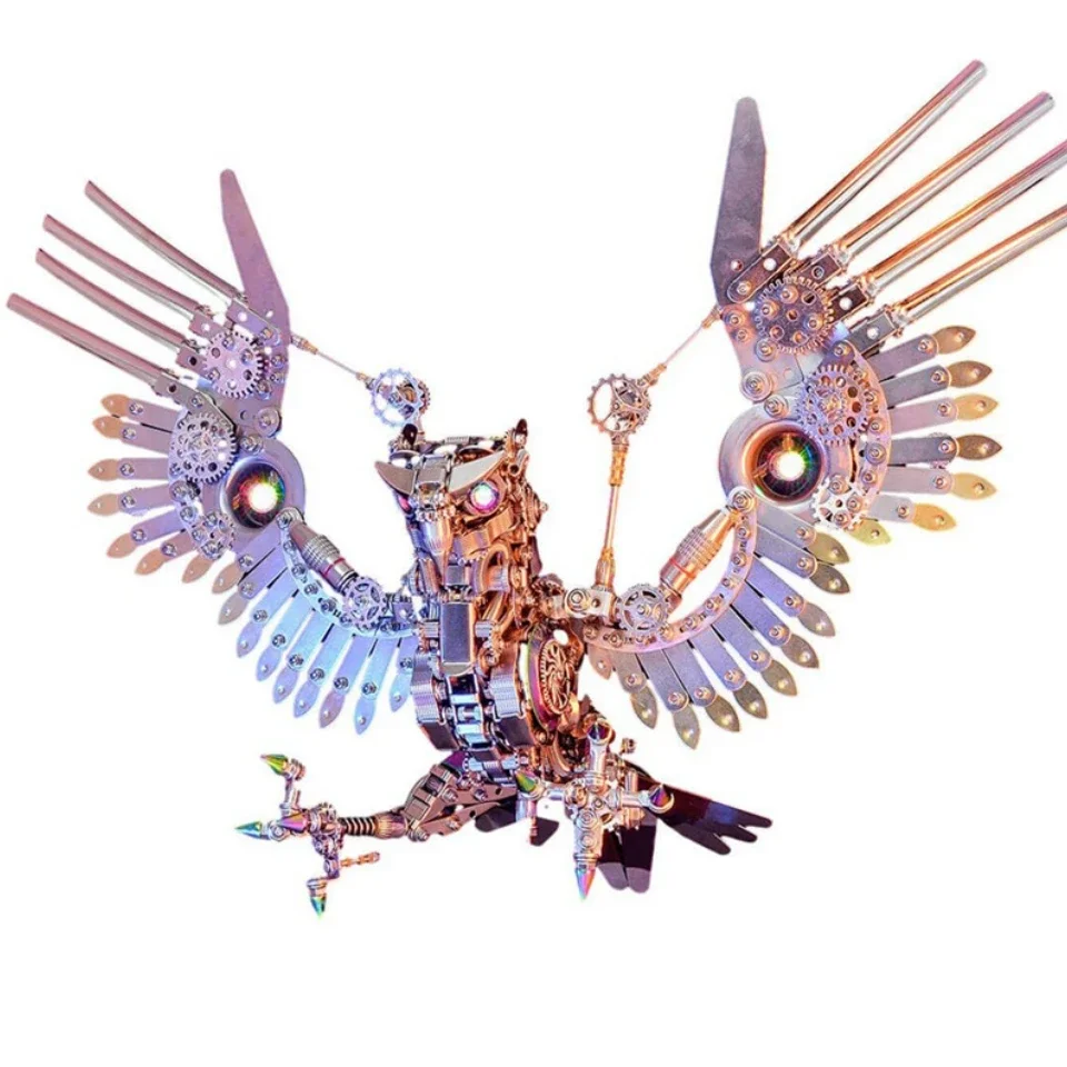 Steampunk Gyrfalcon Metal Model Kit DIY Assembly Toy Animals 3D Puzzle Falcorusticolus Model  for Children Adults - 1800+PCS