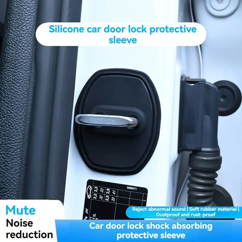 

Car Door Silicone Protective Cover Door Lock Silent Anti-collision Shock-absorbing Buffer with logo For Chevrolet Car