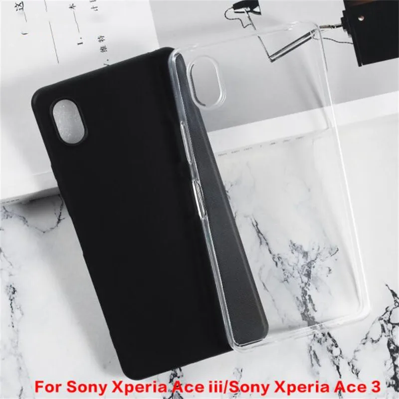 Funda negra para Sony Xperia Ace iii, cubierta trasera de silicona TPU suave a prueba de golpes, funda protectora para teléfono Sony Xperia Ace 3