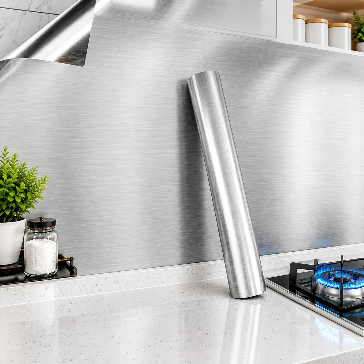 PVC-Style Sticker Heat-Resistant Peel-And-Stick Design Suitable For Refurbishing Refrigerator Doors And Kitchen Countertops.