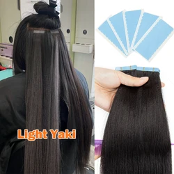 Light Yaki Straight Tape In Hair Extensions 12