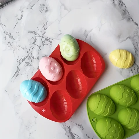 수제 비누용 부활절 달걀 실리콘 몰드, DIY 양초 및 아로마 테라피 석고 공예