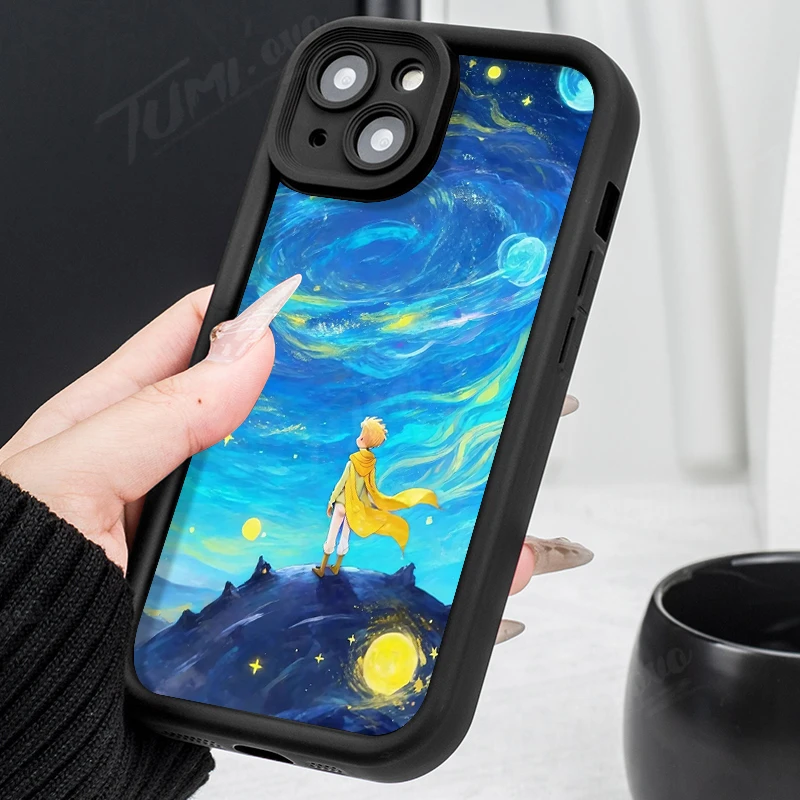 Starry Sky The Little Prince Phone Case for iPhone 14 15 Pro Max 13 12 11 X XS XR 7 8 Plus SE 2020 TPU Silicone Shockproof Cover