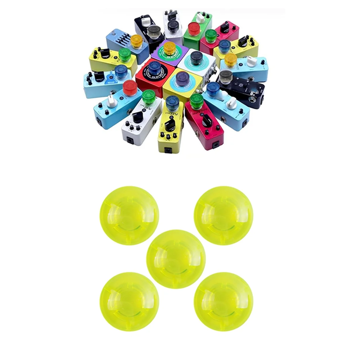 N17R 5개입 기타 이펙트 페달 풋스위치 커버 다채로운 색상의 기타 페달 풋스위치 커버