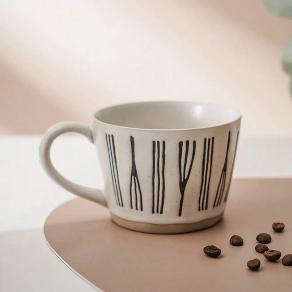

1PCS 360ml Ceramic Coffee Cup Vintage Makeup, Fashionable Party Cup Set, Valentine's Day/Mother's Day Gift