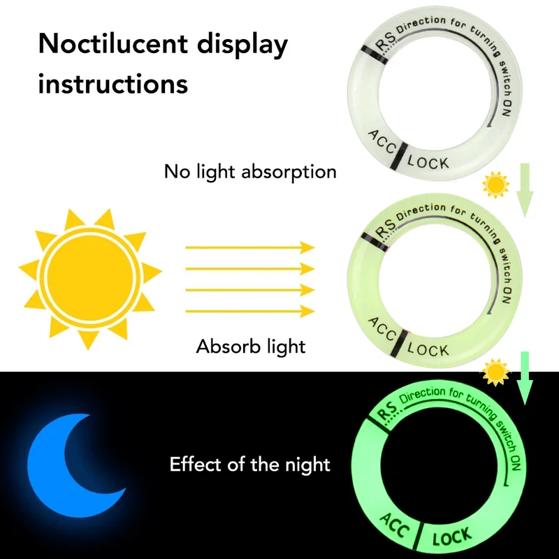 야광 자동차 점화 키 링 스티커, 다이하츠 테리오스, 시리온, 미라, 마테리아, 록키, YRV, 페로자, 차라데 액세서리