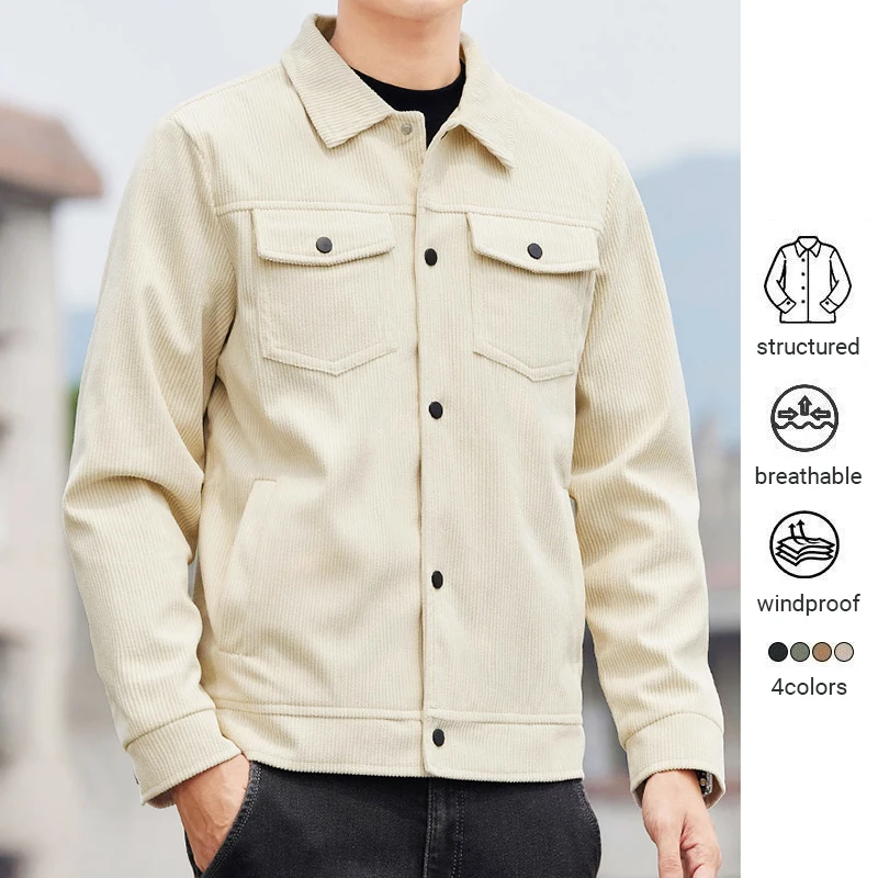 

Corduroy Jacket for Men Winter Fashion Versatile Casual American Workwear Jacket Youthful Stylish Men's Clothing Christmas gifts