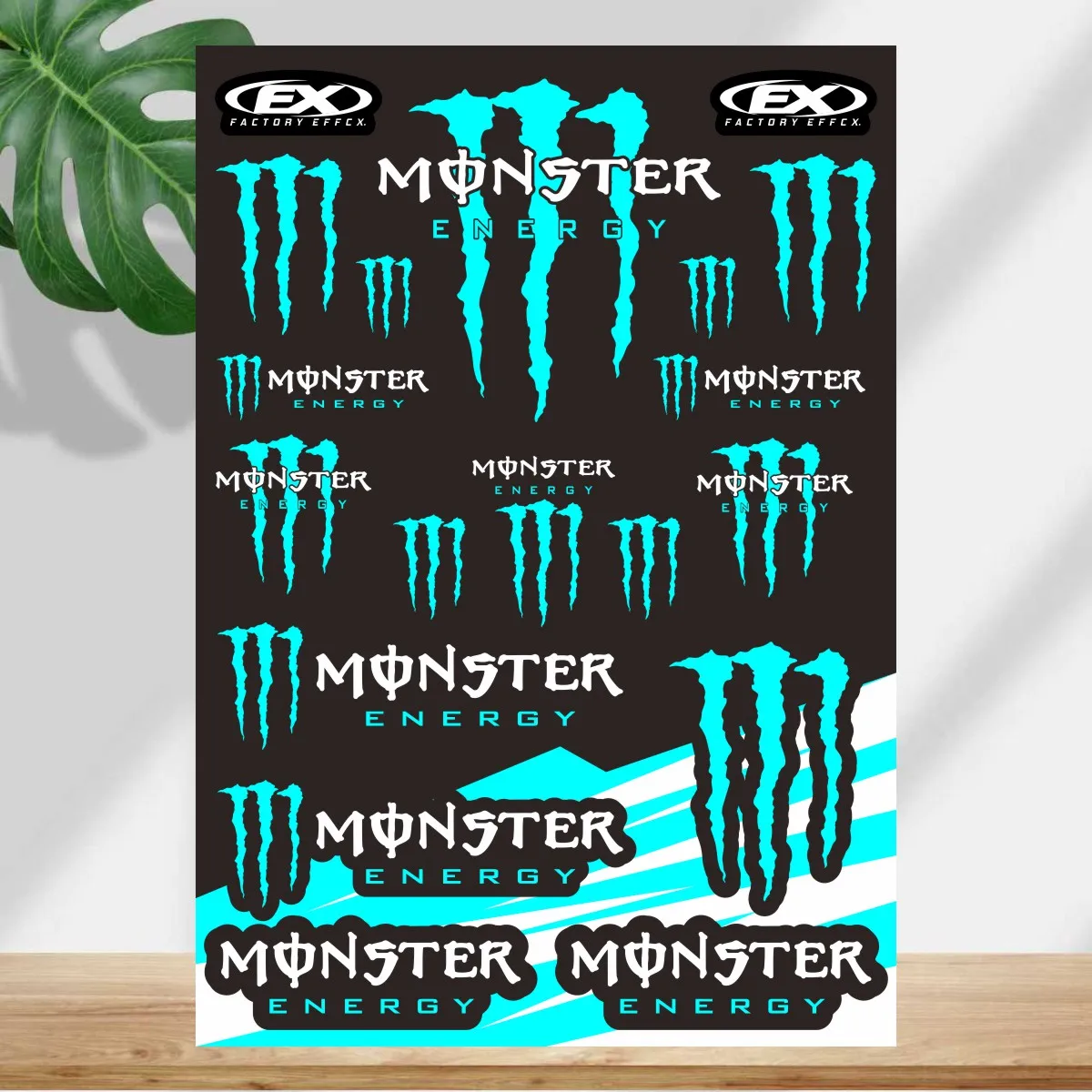 

Reflective Monster Energy Stickers Motorcycle Tank Helmet Logo Decal Kit #6