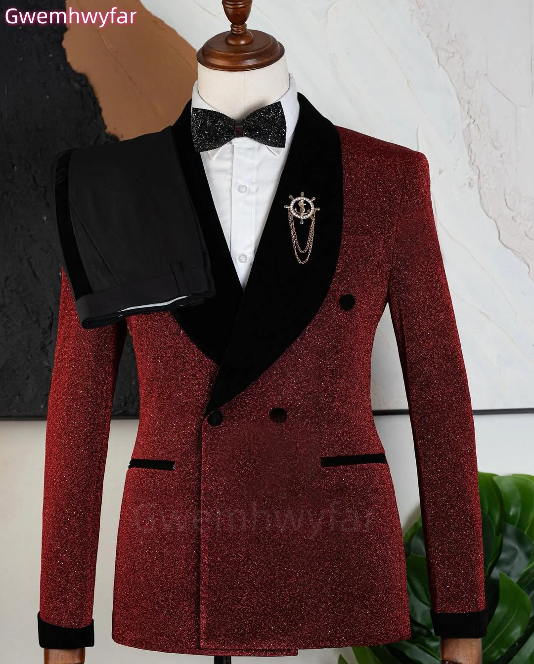 

Мужской костюм Gwenhwyfar, комплект из 2 предметов: пиджак и брюки, свадебный смокинг, формальный офисный костюм для жениха, пиджак для выпускного вечера, деловой пиджак