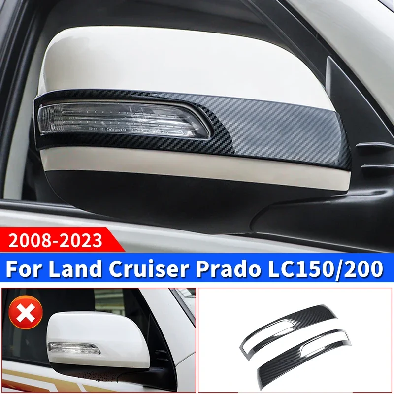 

For Toyota Land Cruiser LC200 200 2008-2023 Prado 150 LC150 Rearview Mirror Cover Trim Exterior Styling Accessories Strip 2pcs