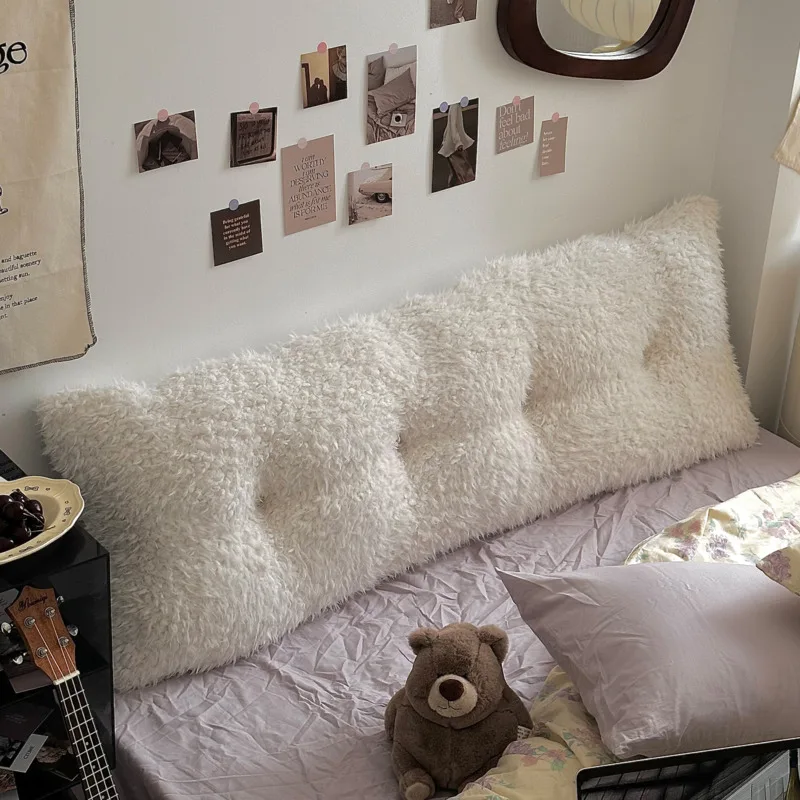 Wall Leaning Plush Backrest Cushion Soft Headboard Support Pad Comfort Rest Pillow for Tatami Mattress Bedroom Home Decor Supply