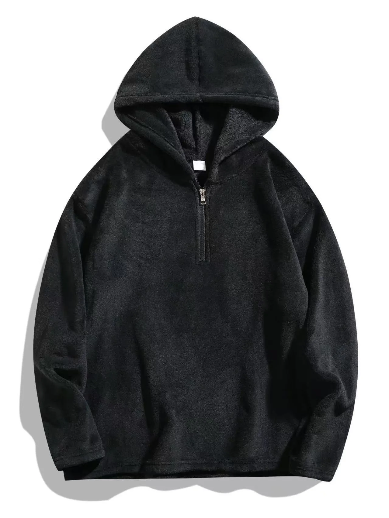 2025, Winter-Herren-Hoodie, Sporthose, einfarbig, warm, winddicht und kältebeständig, Sport-Set aus Wolle, lässiges Sport-Set, zweiteiliges Set – Detail 4