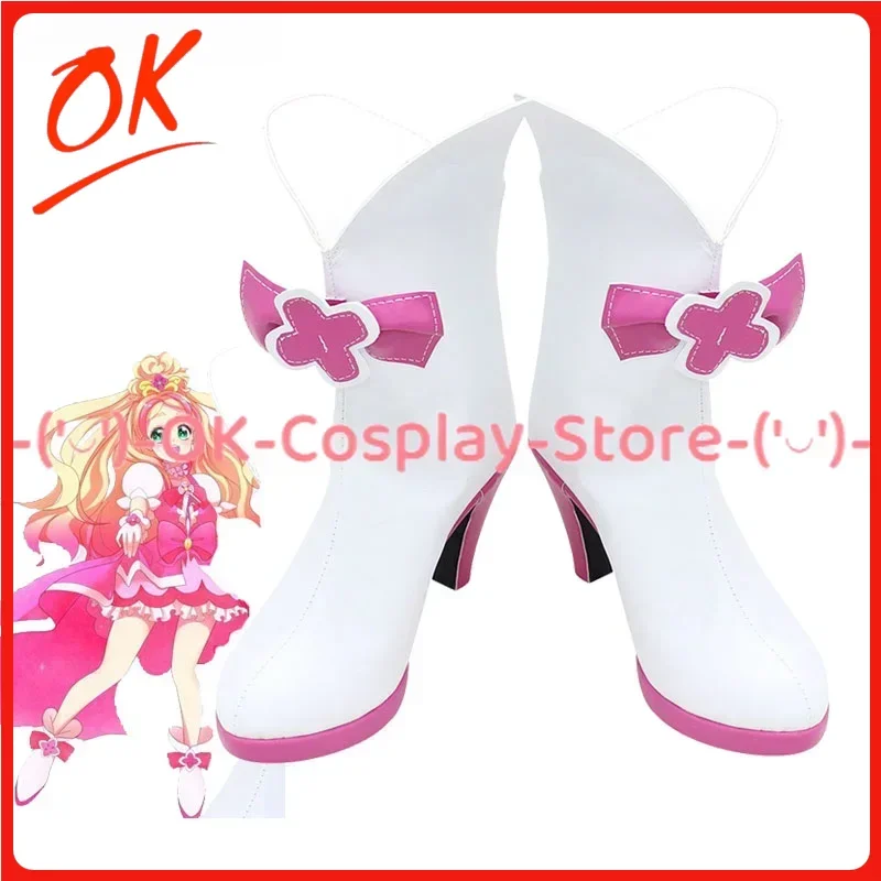 

[Customized] KiraKira Cure Flora Cosplay Shoes Anime Game Roleplay Costume Props Halloween Carnival Party PU Leather Boots Heels