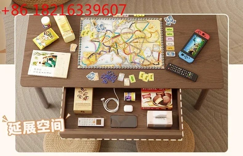 TAO Solid Wood Foldable Coffee Table Small Low Table Living Room Dining Table Household Small