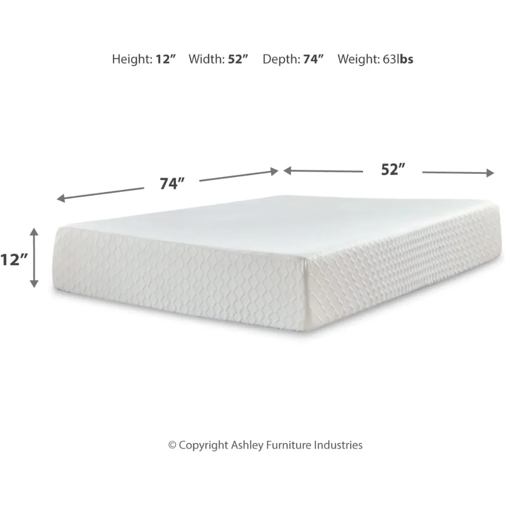 Full Size Chime 12 Inch Medium Firm Memory Foam Mattress with Green Tea & Charcoal Gel Mattress