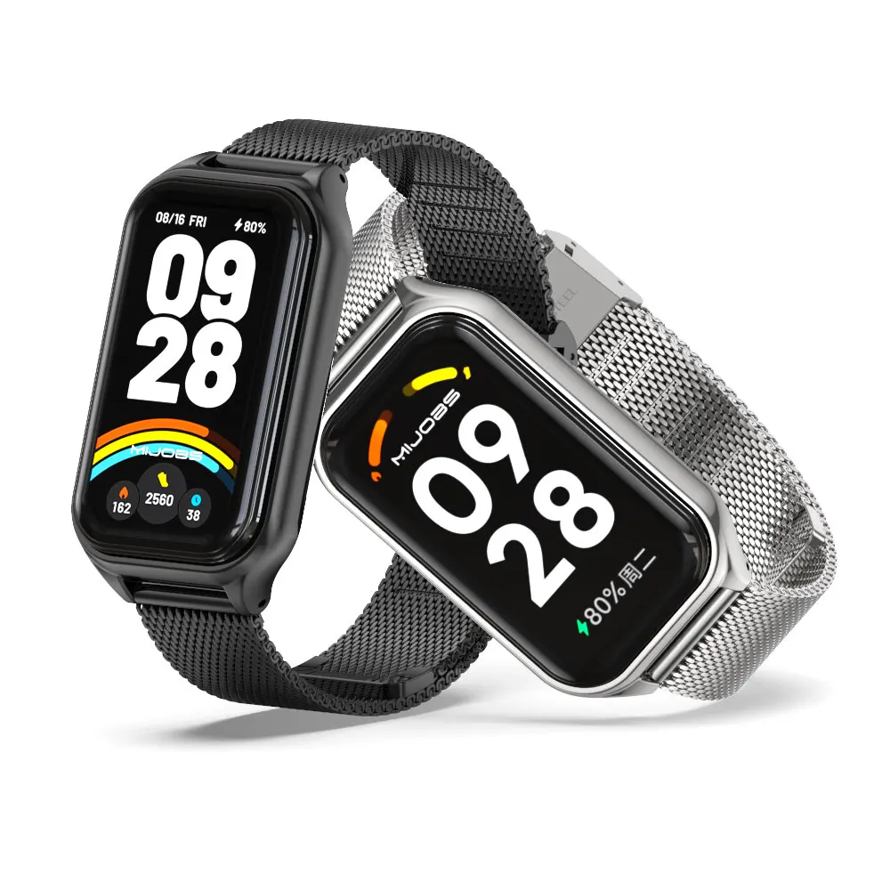 Ремешок для Mi Band 9 Active Браслет-браслет для Xiaomi Band 8 Active Watchband Mi Band 8 Active Ремешок на запястье из нержавеющей стали