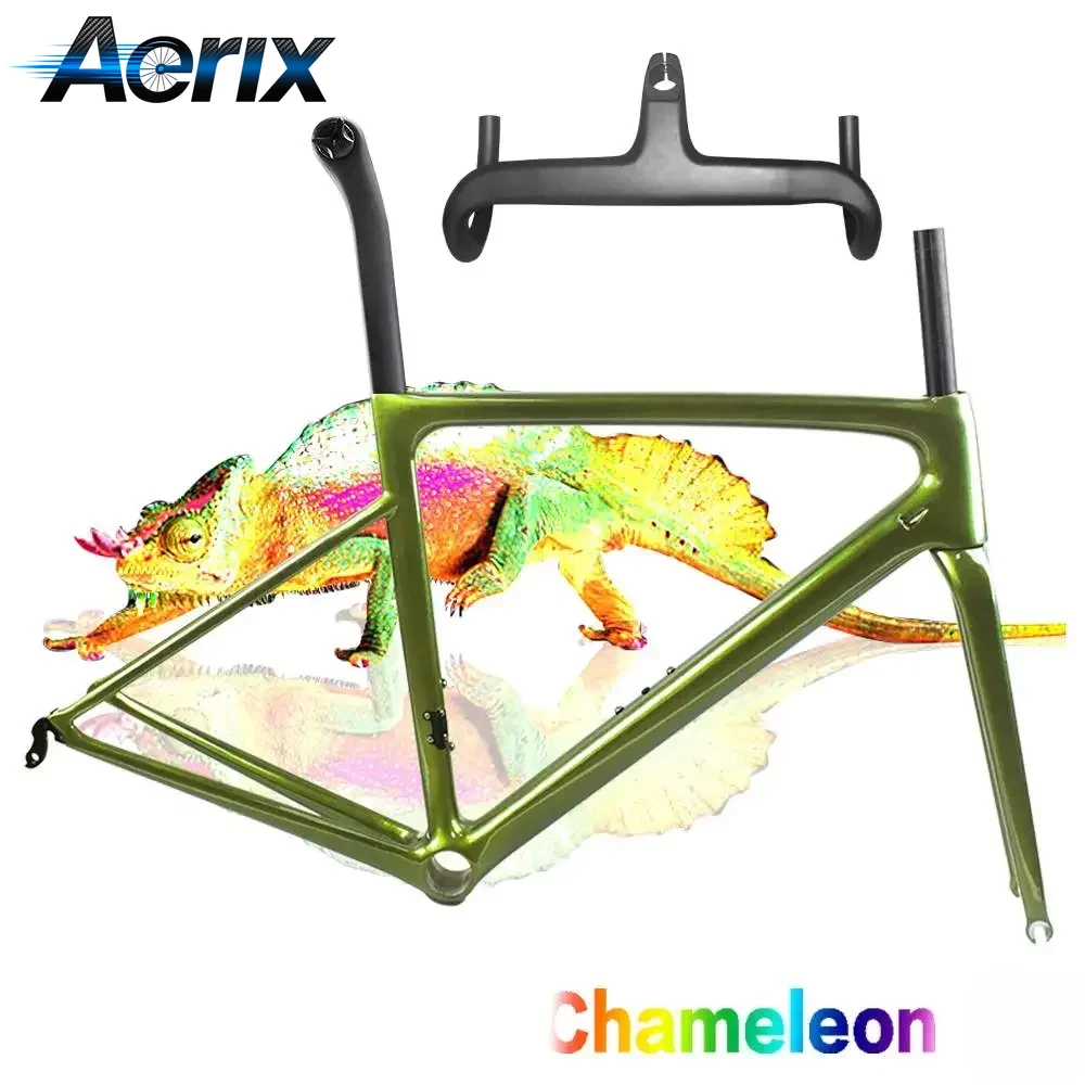 Customization Road Bike Frameset Carbon Ultra Light 800g T1100 Rim Brake Frame Internal Cable Routing Compatible Di2/Mechanical
