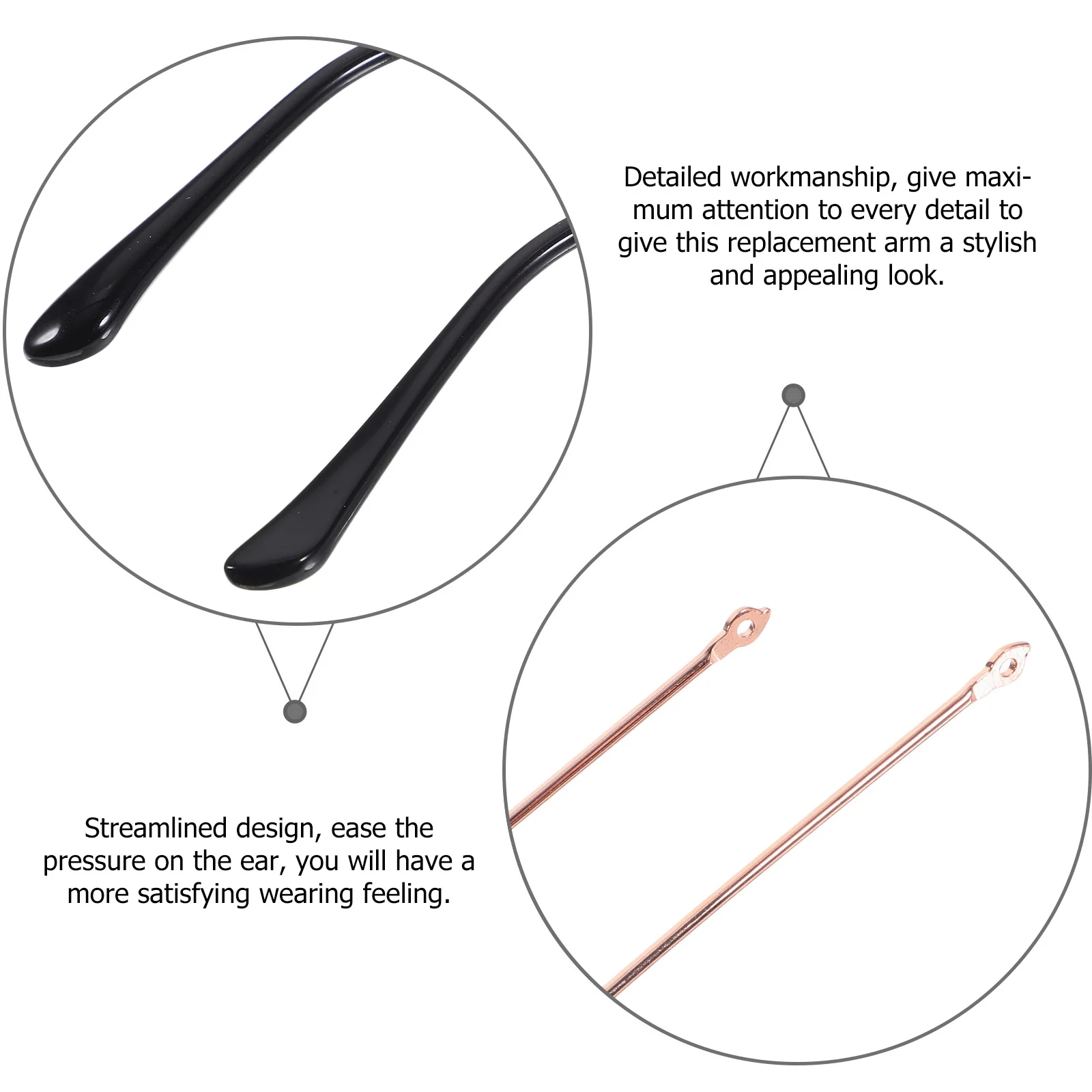 

1Pair Universal Glasses Replacement Temple Eyeglasses Parts Streamlined Design Ease Ear Pressure Stylish Appeal