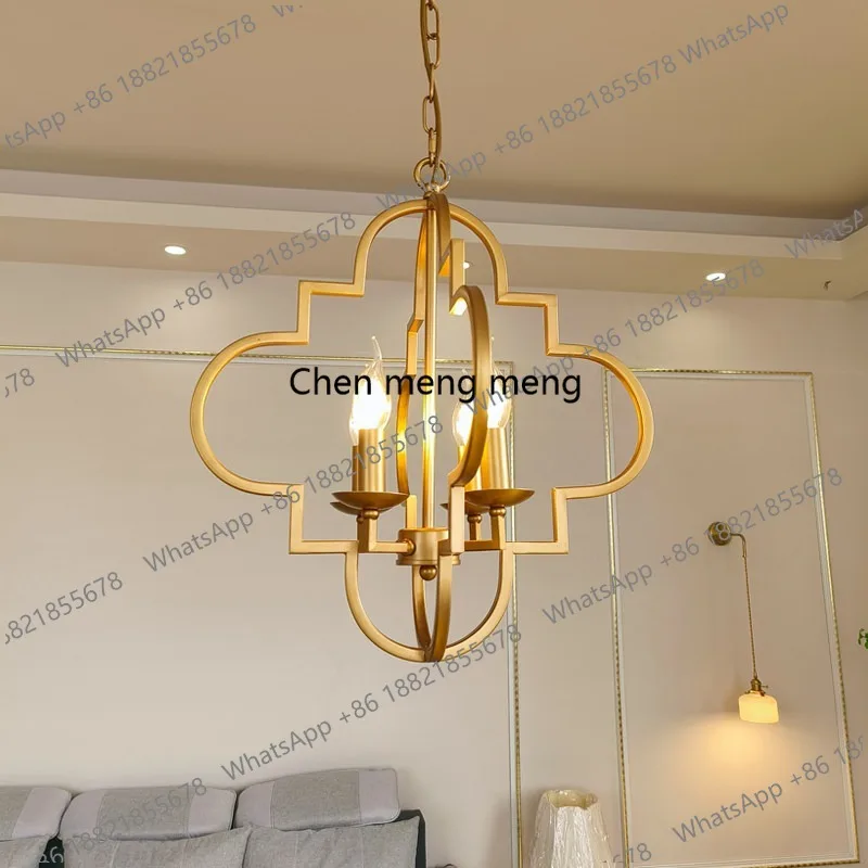 American restaurant B & B chandelier entrance entrance creative personality wrought iron hollow study cloakroom bedroom