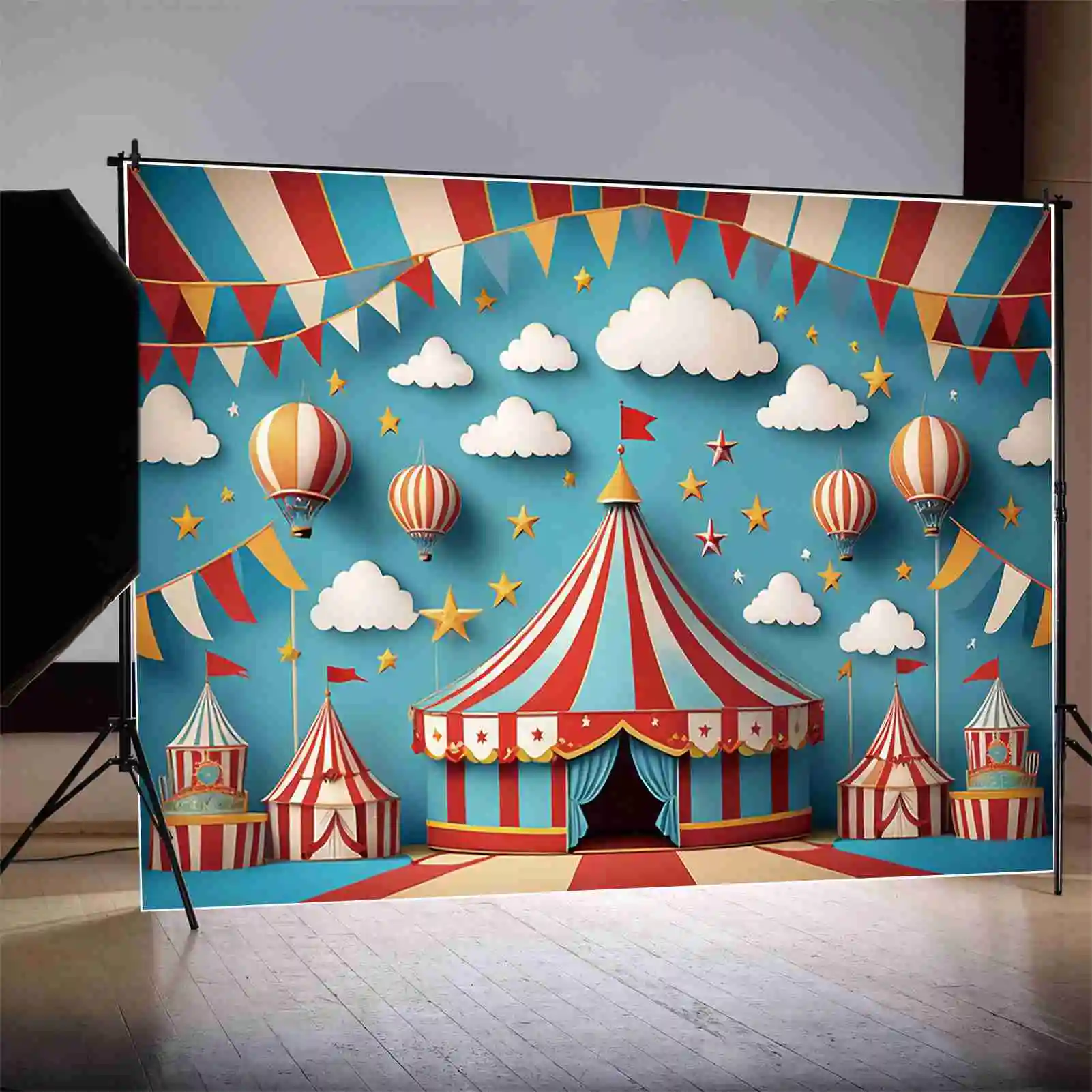 القمر. خلفيات خيمة QG-Circus ، ديكور مخصص للحفلات ، ستارة أطفال ، علم كرنفال ، عيد ميلاد ، مستلزمات تصوير جميع الصور
