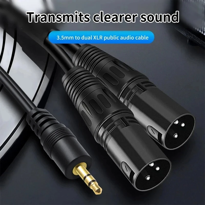 Jack 3.5 to XLR  Adapter Audio Cable AUX 3.5mm to XLR Balanced Analog Audio Cord for Microphone Computer Phone Speaker Amplifier