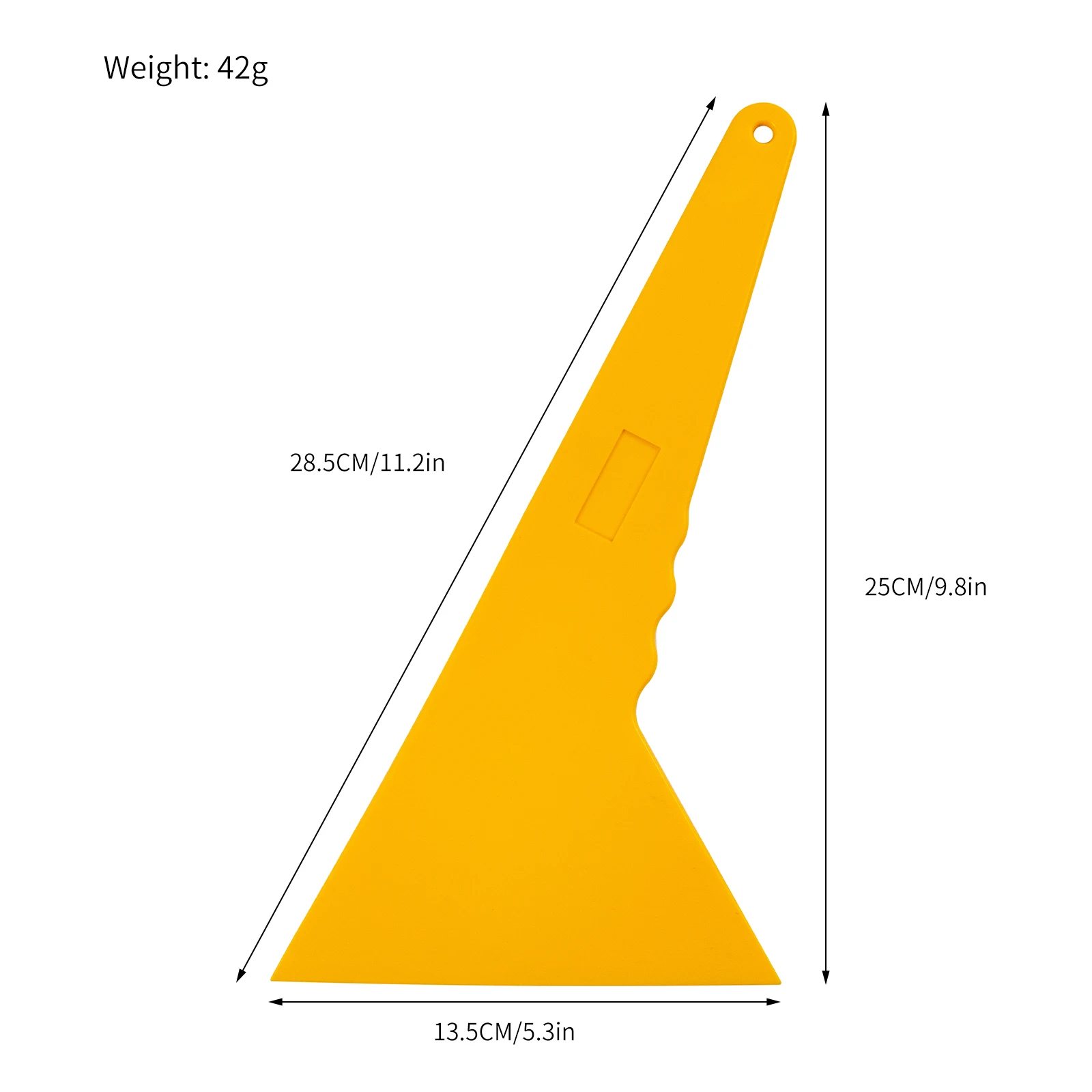 Yellow Triangular Squeegee Window Tint Scraper for Car Window Film Application Vinyl Wrap Installation Auto Tinting Tool