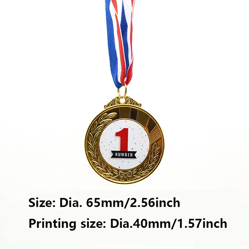 

10pcs/lot Sublimation Blanks Zinc Alloy Medals With Ribbon For Sport/School/Graduation/Business/Birthday Use