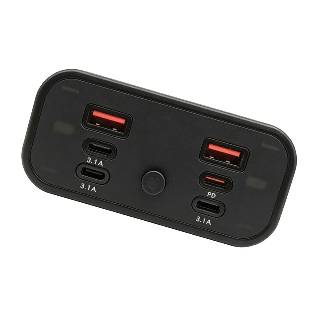 BLACK 12-24v Power Outlet Panel Power Outlet Waterproof Usb Outlet Protective Cap Included Current Value Display