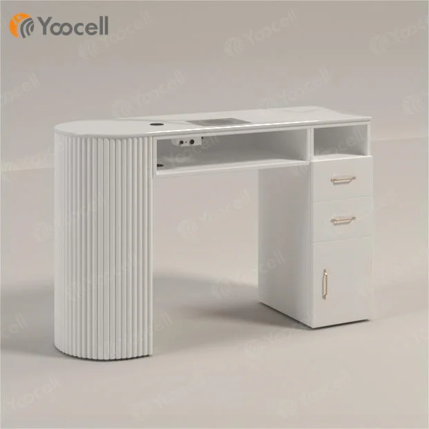 

Yoocell Modern Nails Table Salon Manicure Furniture Customized Sintered Stone Top Beauty Salon Manicure Table