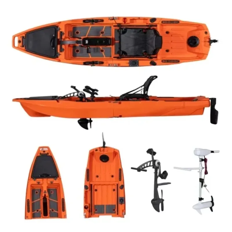 

2024 Popular 10ft Single Seat Plastic Pedal Driven Fishing Kayak New 3-Section Modular Removable