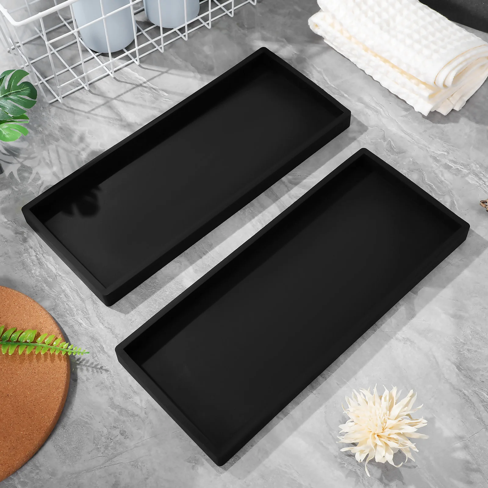 

Bathroom Aromatherapy Tray Decor Vanity Trays for Counter Marble Gel