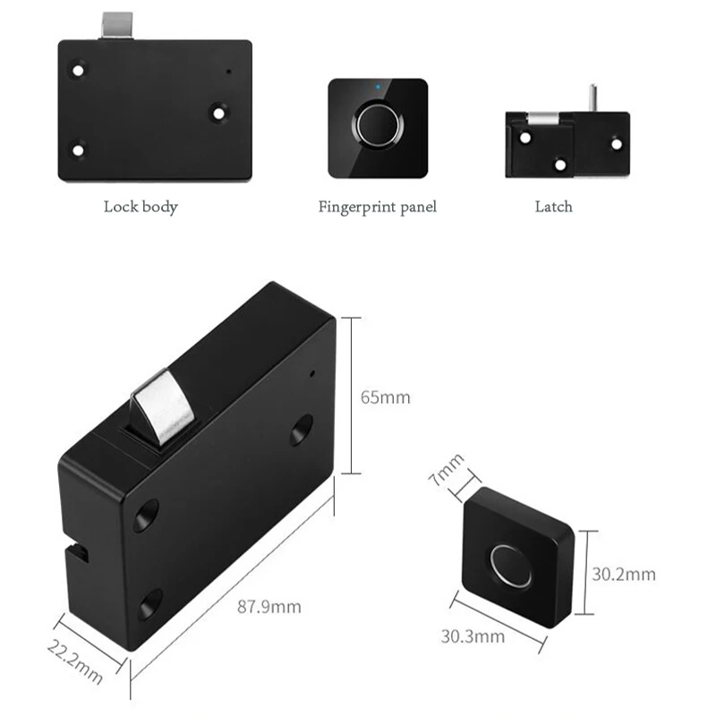 스마트 홈 지문 숨겨진 서랍 잠금, 생체 인식, 옷장, 파일 캐비닛, 가구 충전식