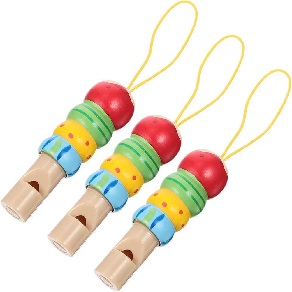 3 Pcs Whistle Funny Wood Musical Instruments Toy Models Kids Toys for Toddlers Wooden Accessories Puzzle Small