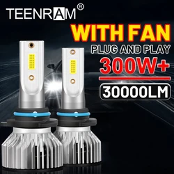 30000LM H11 H13 LED Car Lights 300W Turbo 9005 HB3 9006 HB4 H4 H7 Auto Headlamp Bulbs 6000K 12V Plug And Play H1 Front Lamps