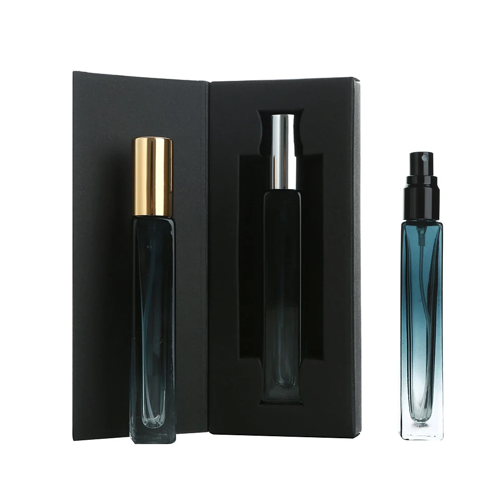 30 個 10 ミリリットル香水スプレーボトル包装箱付き空のガラスアトマイザー旅行化粧品ボトルサンプルバイアル詰め替えドロップ