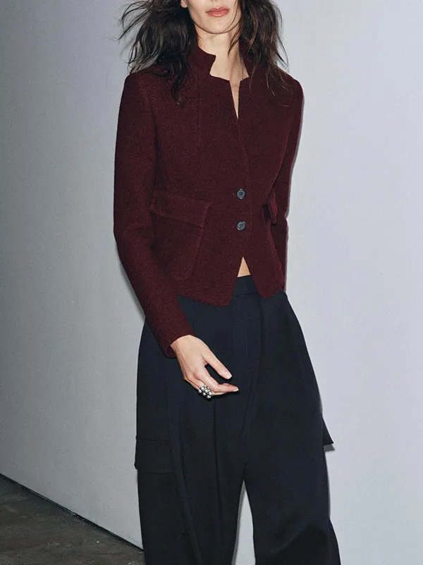 

Faionable Long Sve Slim Fit Winter Coat Circle Tweed Versatile Women's Clothing Quali 2025 Autumn New Sle Simple Sle