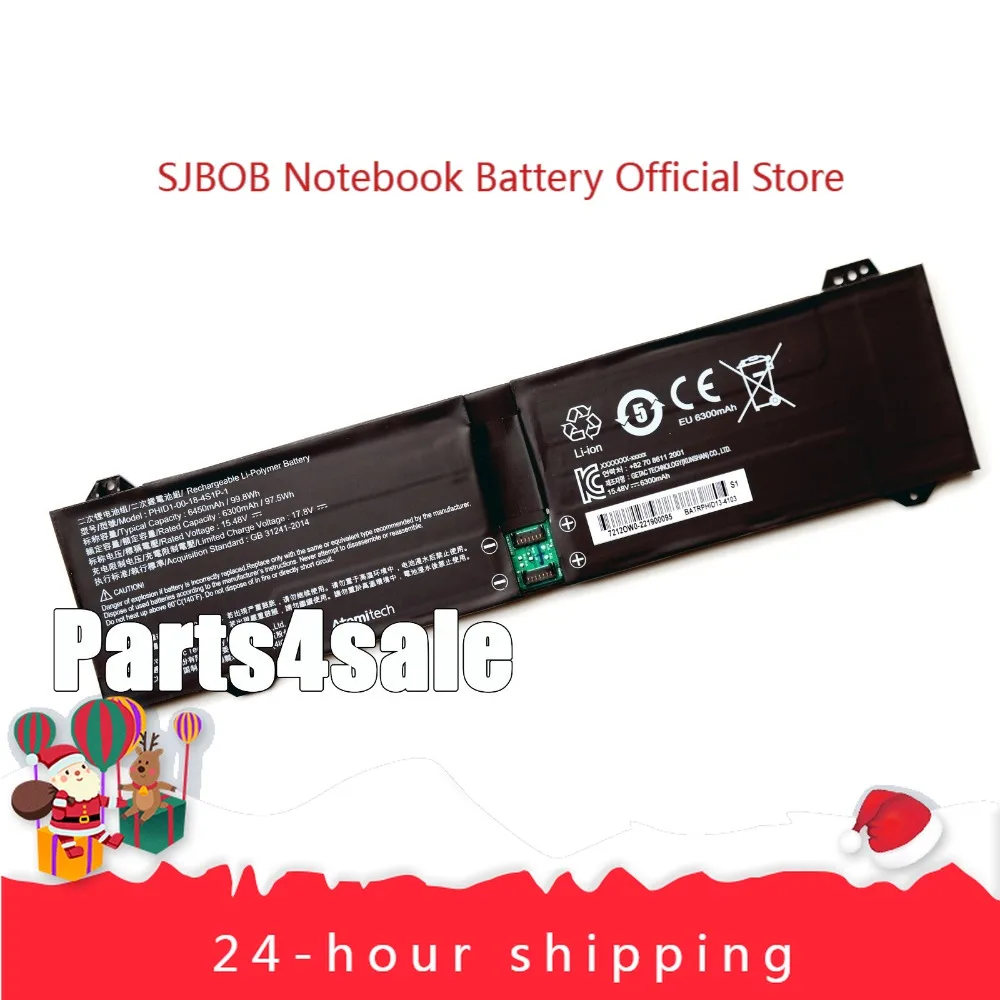 

New Genuine PHID1-00-18-4S1P-1 Battery for XMG CORE 15 Erazer Beast X40 2024 laptop battery