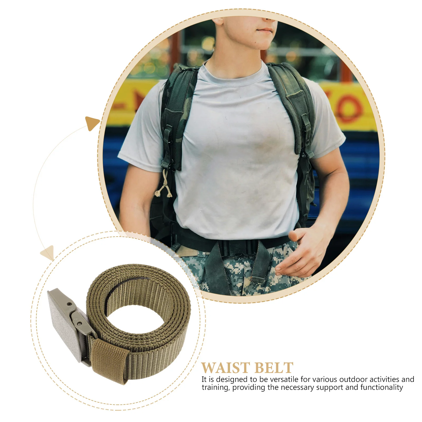 

Tactical Waist For Men Adjustable Outdoor Utility Belt Heavy Duty Hiking Mountaineering Camping Belt Durable