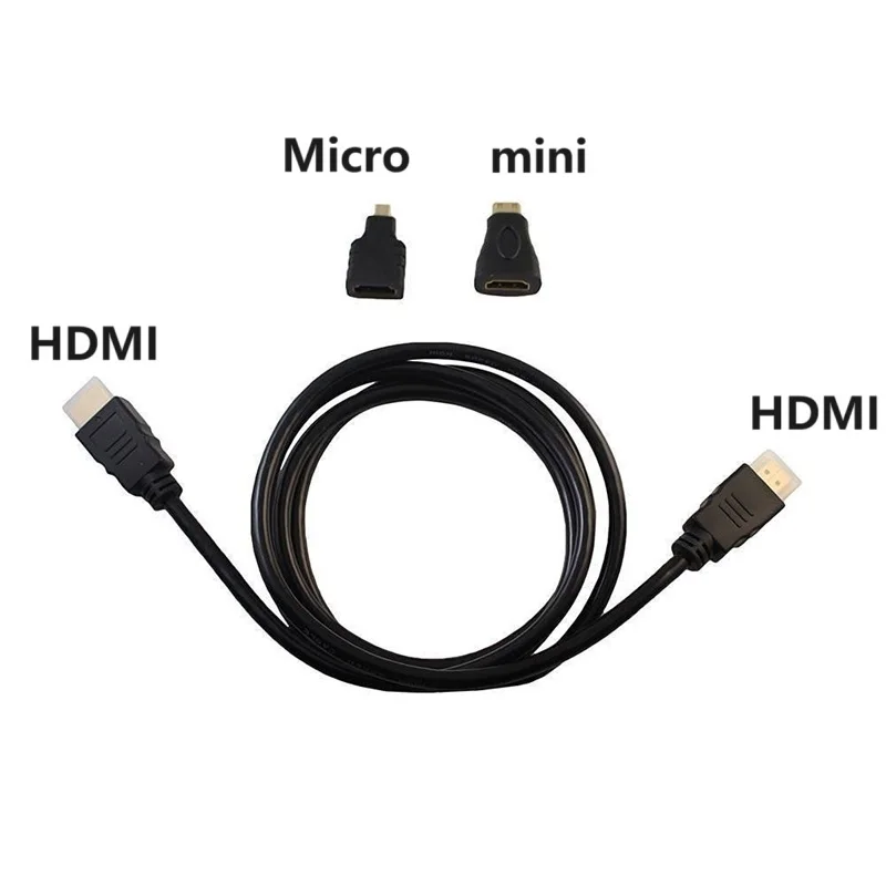 

1.5m HDMI TO HDMI cable 3 In 1 HIGH SPEED HDTV CABLE 3D V1.4 FULL HD 1080P Mini HDMI Adapter Micro HDMI Connector HDMI Cable