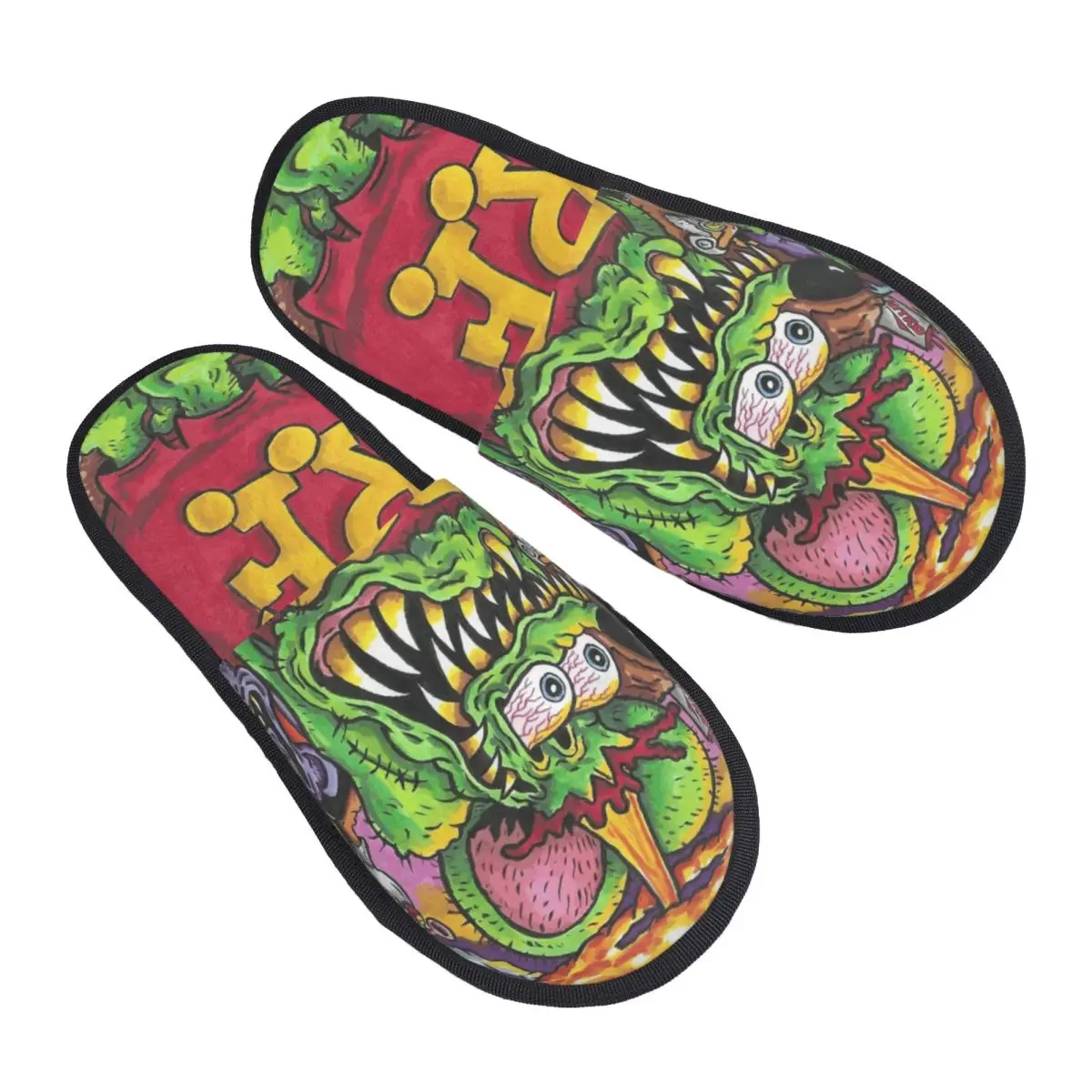 

Funny Rat Fink Animation Anime Cartoon Comfy Scuff With Memory Foam Slippers Women Spa House Shoes