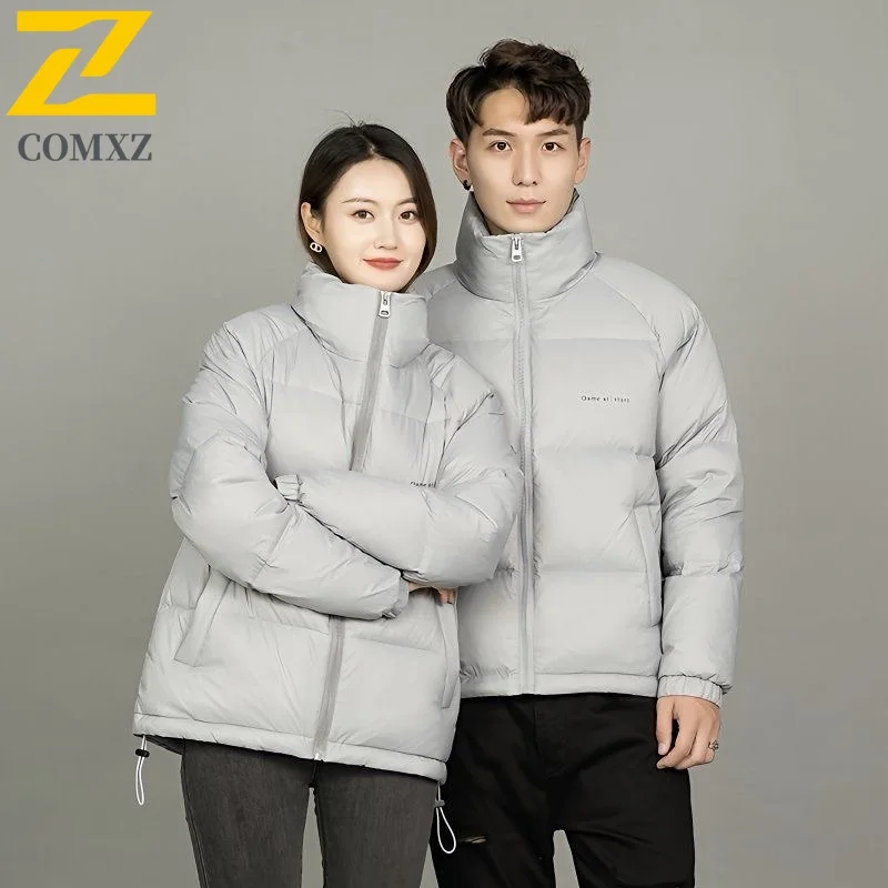 

COMXZ классическое мужское хлопковое пальто с воротником-стойкой, утепленная теплая парка для офиса на открытом воздухе, повседневная деловая ветрозащитная зимняя куртка