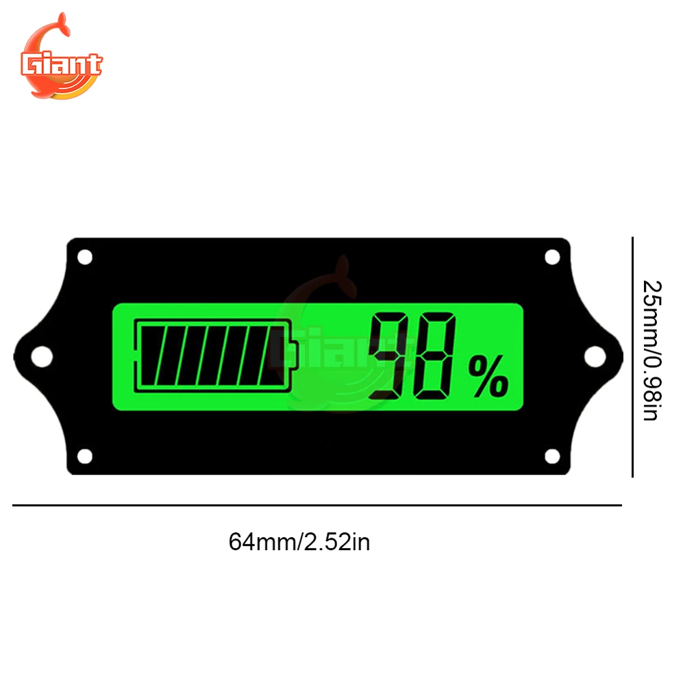 DC6-63V Digital Voltmeter Tester Lithium Battery Capacity Indicator Battery Energy Display Board Battery Tester Level Indicator