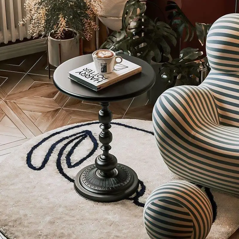 

Table Vintage Industrial Metal Coffee Table Small Round Side End Bedside Table Sofa Corner Balcony Minimalist Coffee Tables