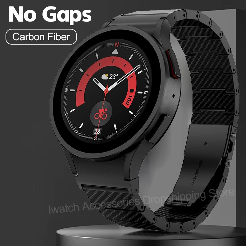 No Gaps Carbon Fiber Strap For Samsung Watch 6 5 4 44mm 40mm Bracelet Galaxy 6 4 Classic 43 47mm 42 46mm 5 Pro 45mm Correa Strap