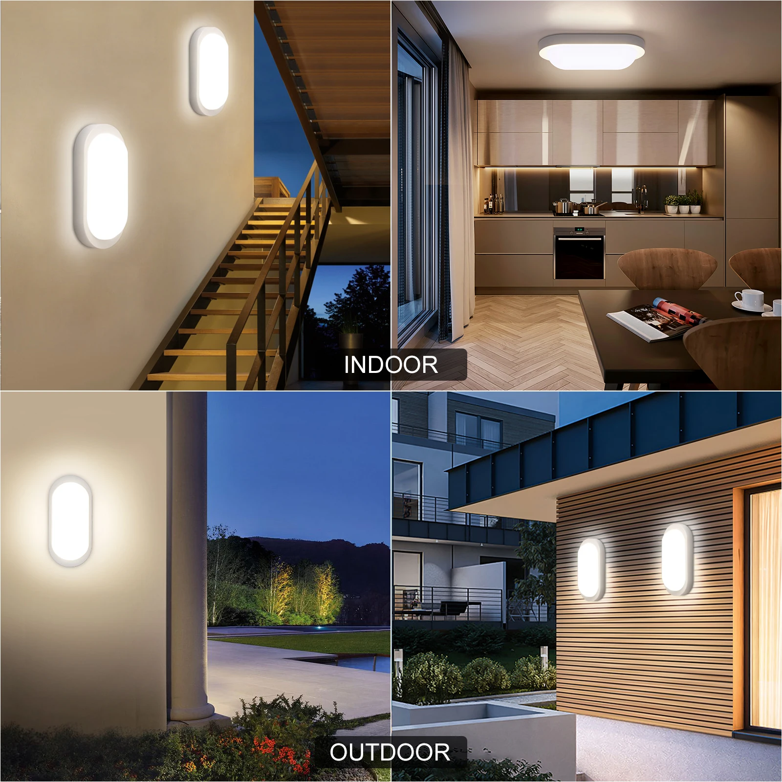 Obrázek 7: LED strop lehký 18w 1710LM ip65 oválné zeď lampa, 4000K neutrální bílá, mokrý pokoj lehký pro předsíň suterén sad autodílna